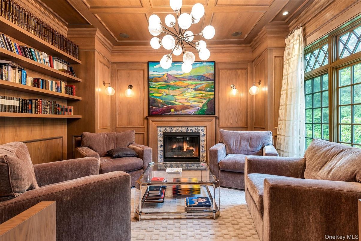 Fireplace, Interior, Living room, Pendant Lights, Wooden Beams, Wooden Ceilings, Wooden Walls