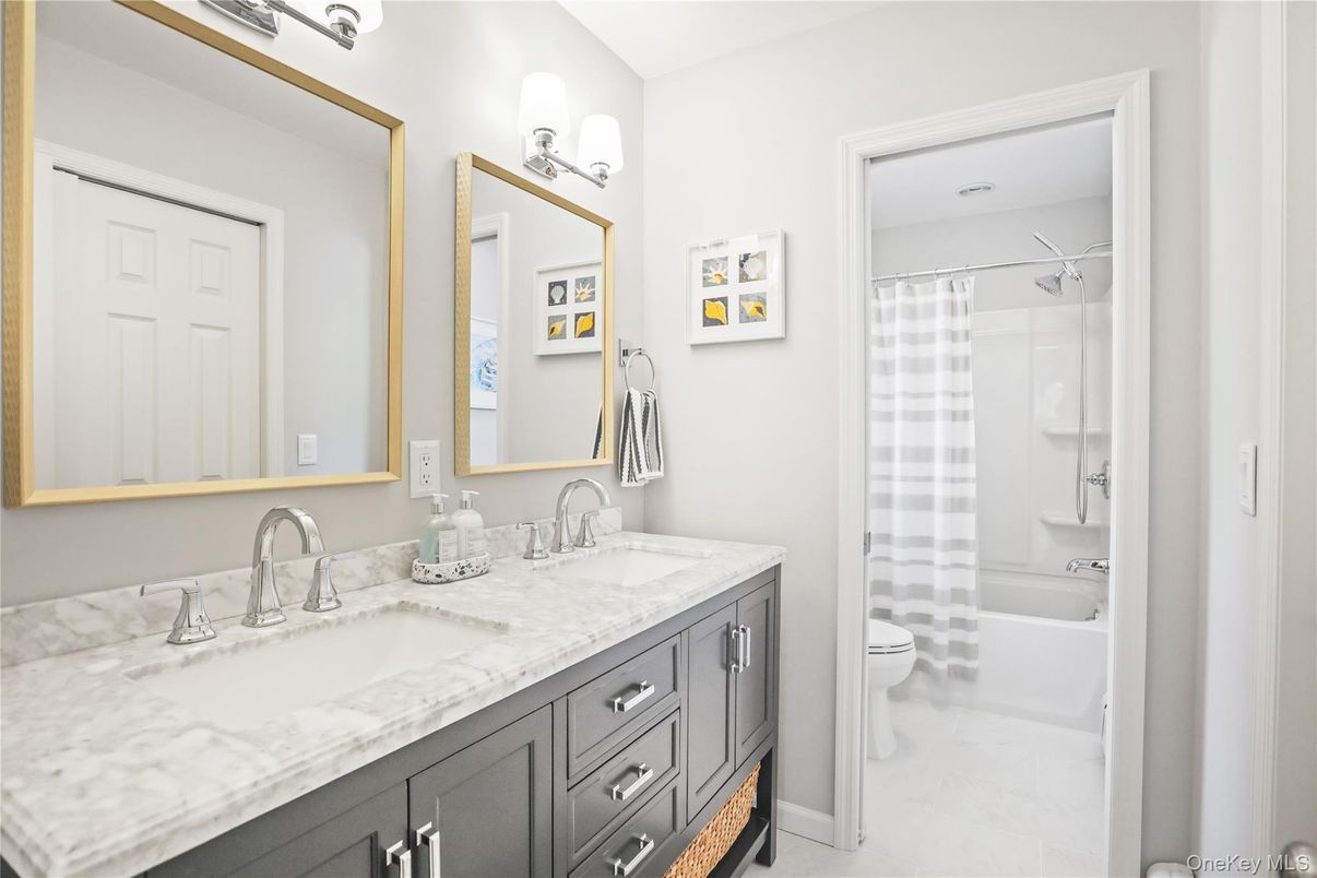 Bathroom, Dual Sink Vanities, Glass Shower, Interior