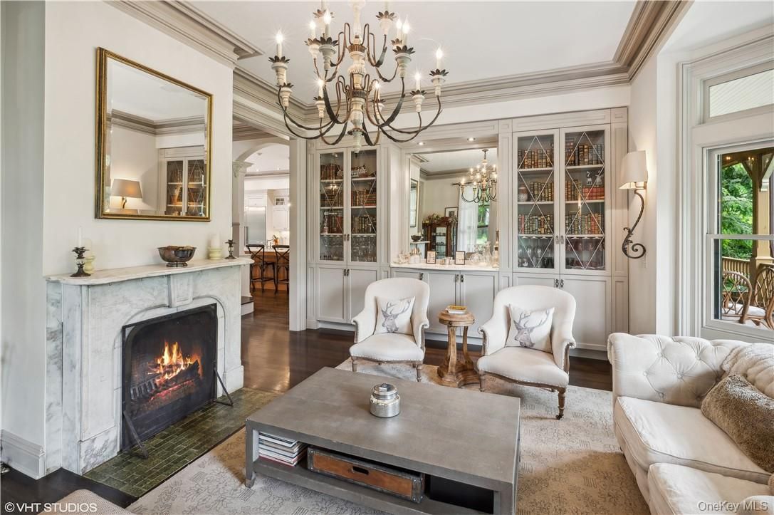 Chandelier, Fireplace, Interior, Living room, Wood Texture Flooring