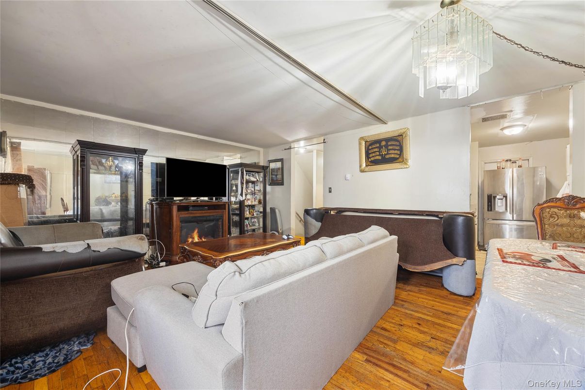 Chandelier, Fireplace, Interior, Living room, Wood Texture Flooring
