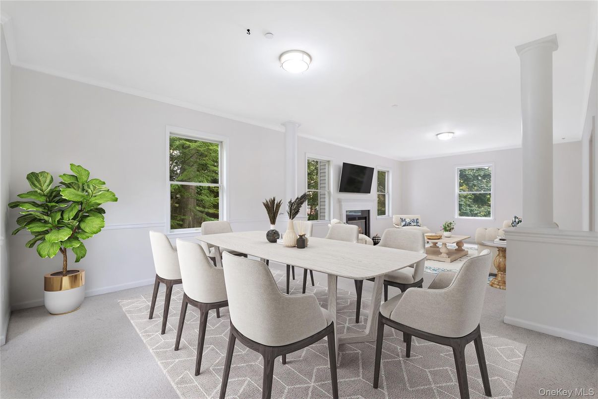 Dining room, Fireplace, Interior