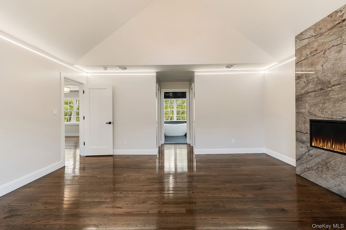 Empty room, Fireplace, Interior, Wood Texture Flooring