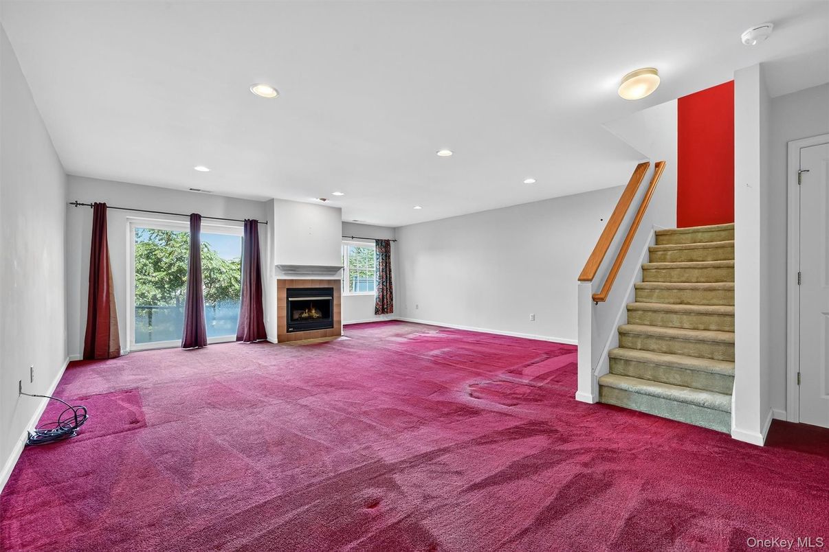 Empty room, Fireplace, Interior, Recessed Lighting
