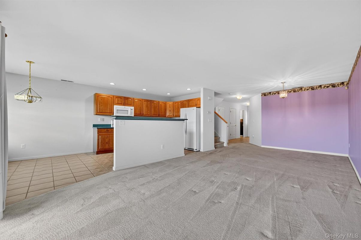 Empty room, Interior, Kitchen, Pendant Lights, Recessed Lighting