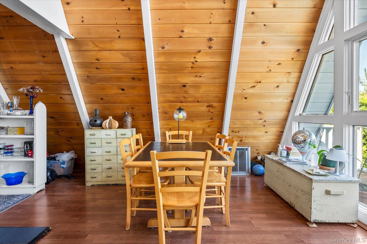 Dining room, Interior, Wood Texture Flooring, Wooden Walls
