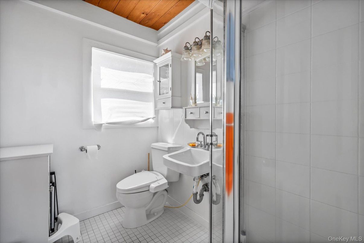 Bathroom, Glass Shower, Interior, Wooden Ceilings