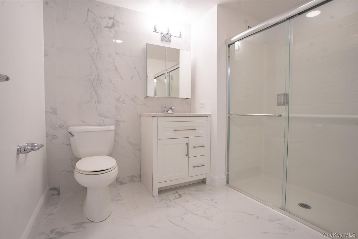 Bathroom, Glass Shower, Interior, Marble, Marble Walls
