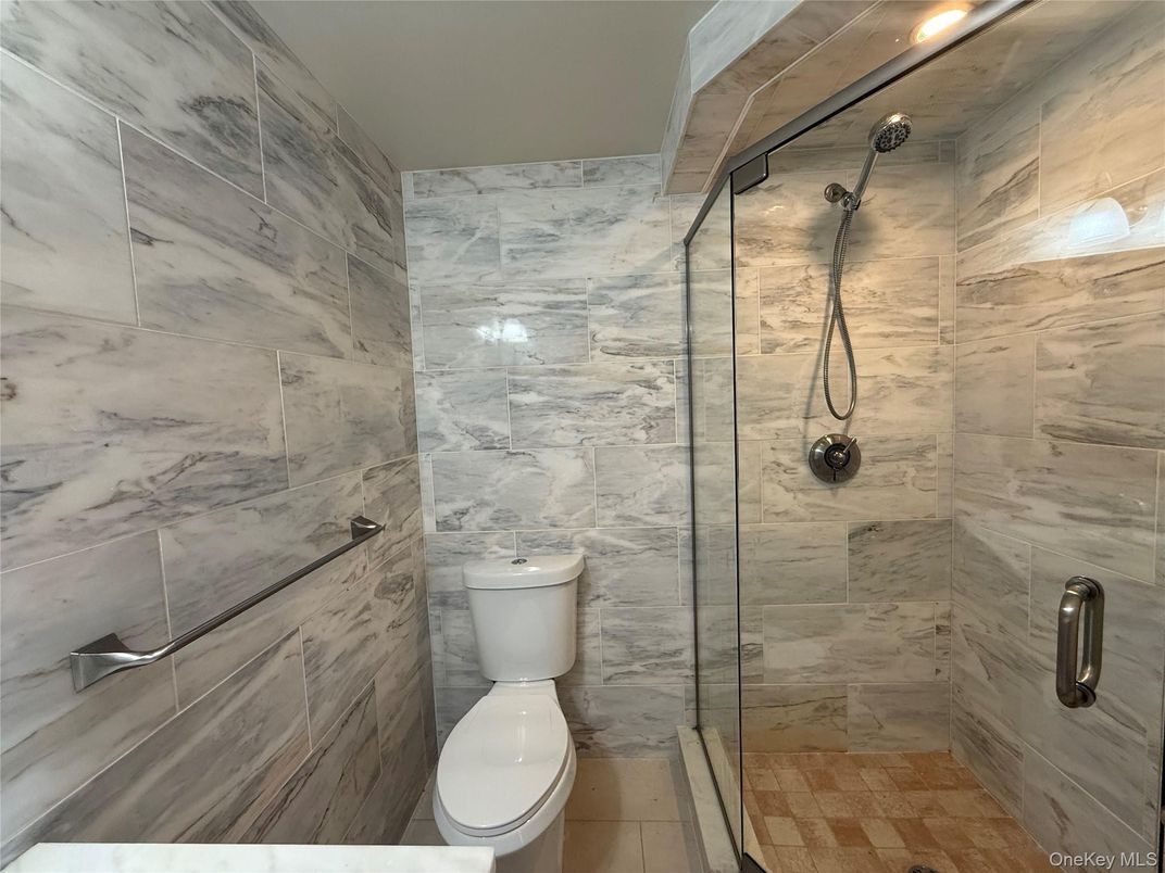 Bathroom, Glass Shower, Interior, Marble Walls