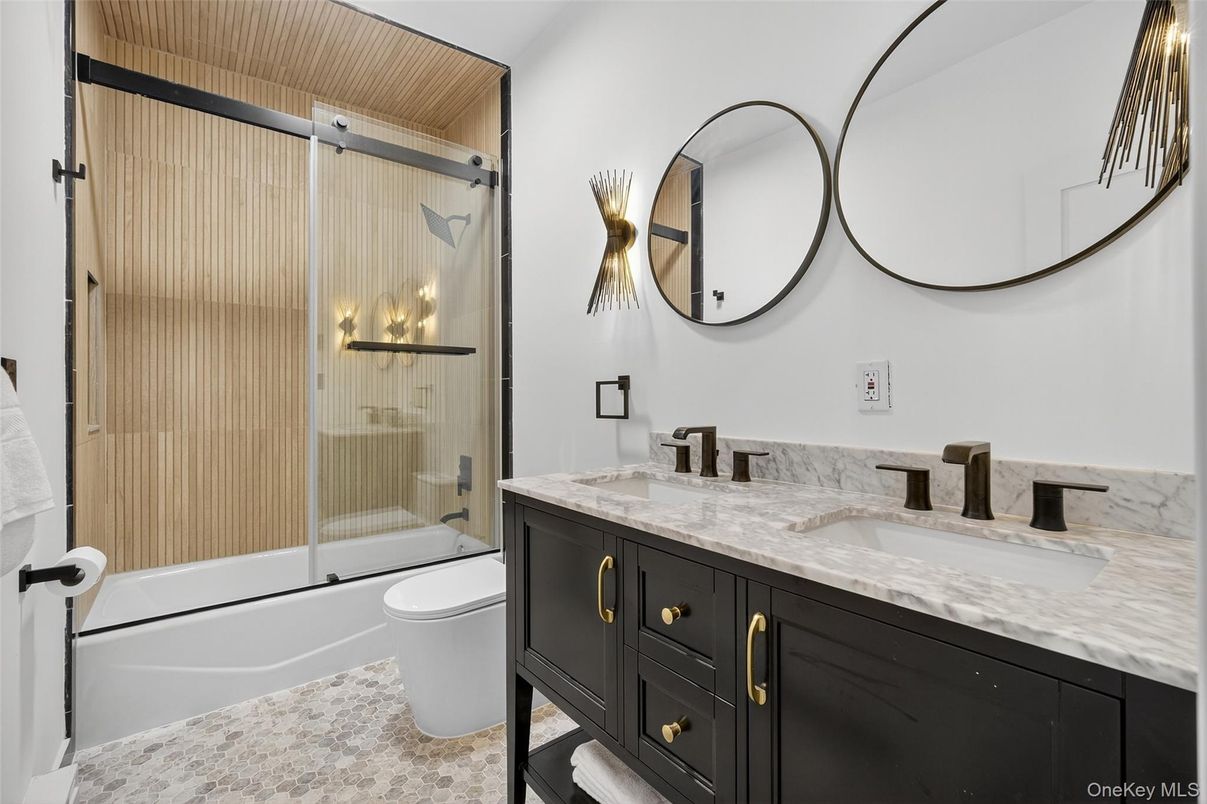 Bathroom, Dual Sink Vanities, Glass Shower, Interior