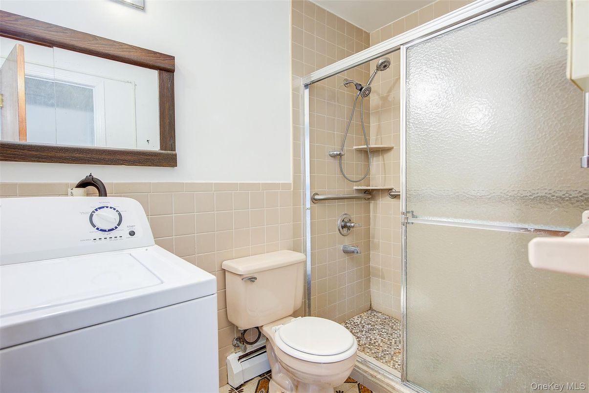 Bathroom, Glass Shower, Interior, Washer