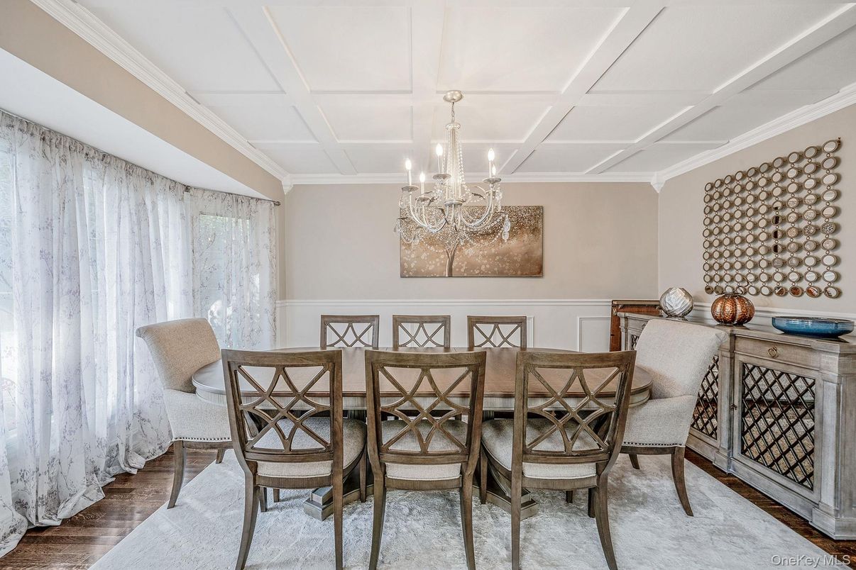 Chandelier, Dining room, Interior, Wood Texture Flooring