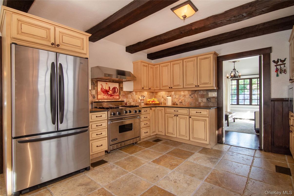 Interior, Kitchen, Stainless Steel Appliances, Wooden Beams
