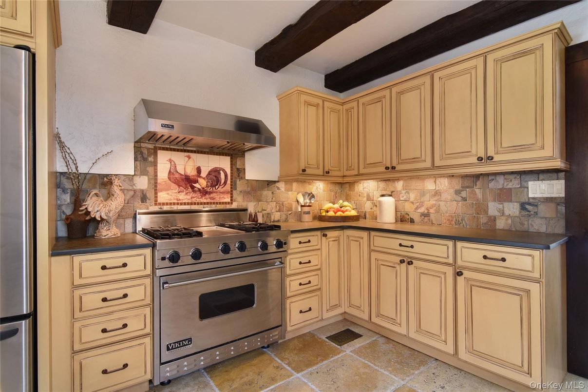 Interior, Kitchen, Stainless Steel Appliances, Wooden Beams