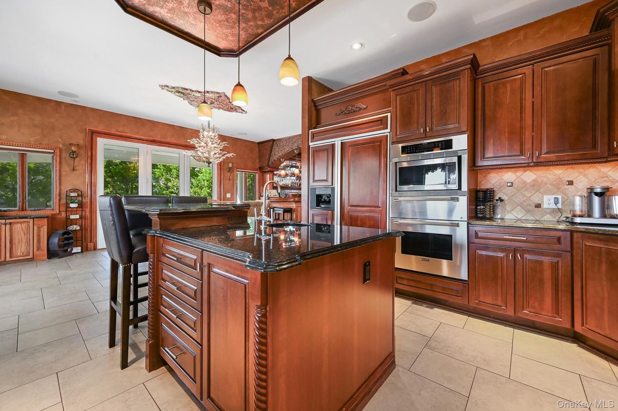 Chandelier, Interior, Kitchen, Pendant Lights, Recessed Lighting, Stainless Steel Appliances