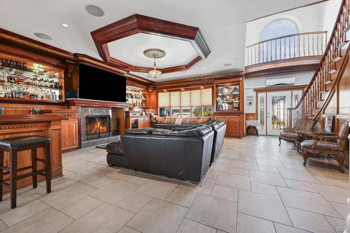 Fireplace, Interior, Living room, Recessed Lighting