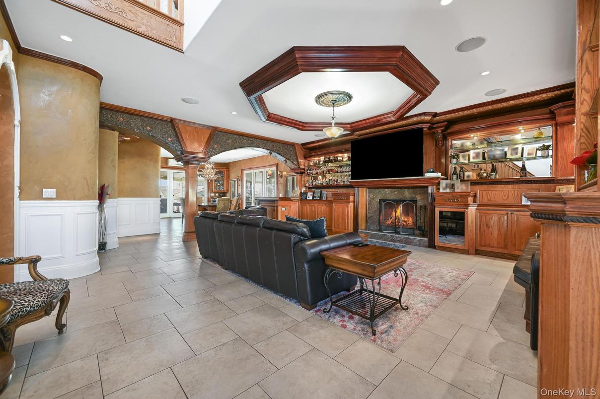 Fireplace, Interior, Living room, Recessed Lighting