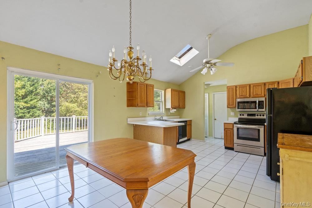 Chandelier, Interior, Kitchen, Stainless Steel Appliances