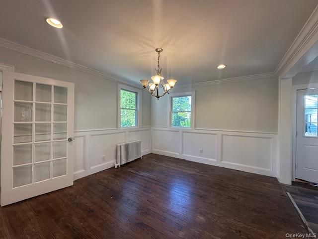 Chandelier, Empty room, Interior, Recessed Lighting, Wood Texture Flooring
