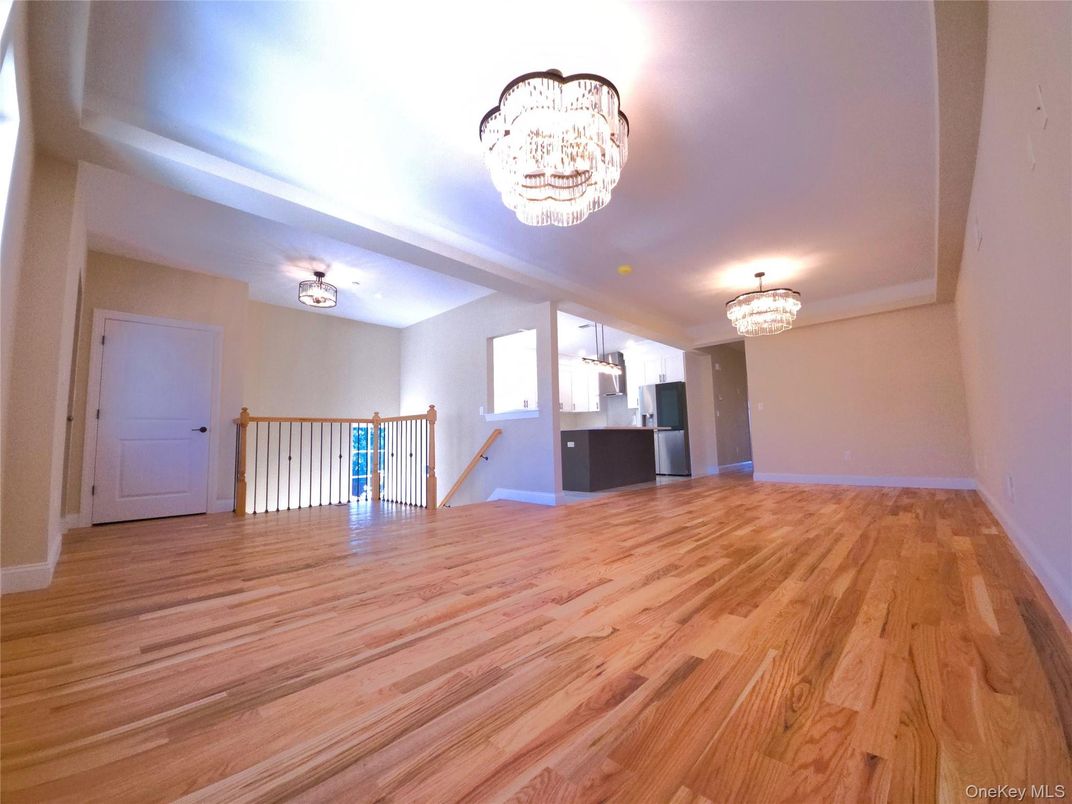 Chandelier, Empty room, Interior, Wood Texture Flooring