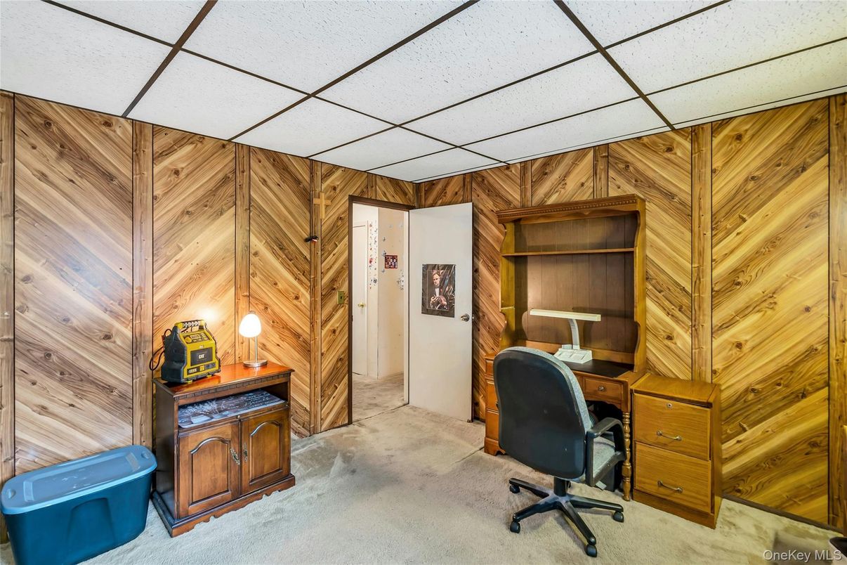 Home Office, Interior, Wooden Walls