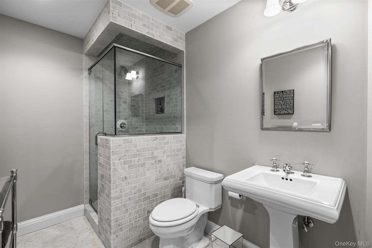 Bathroom, Glass Shower, Interior, Marble