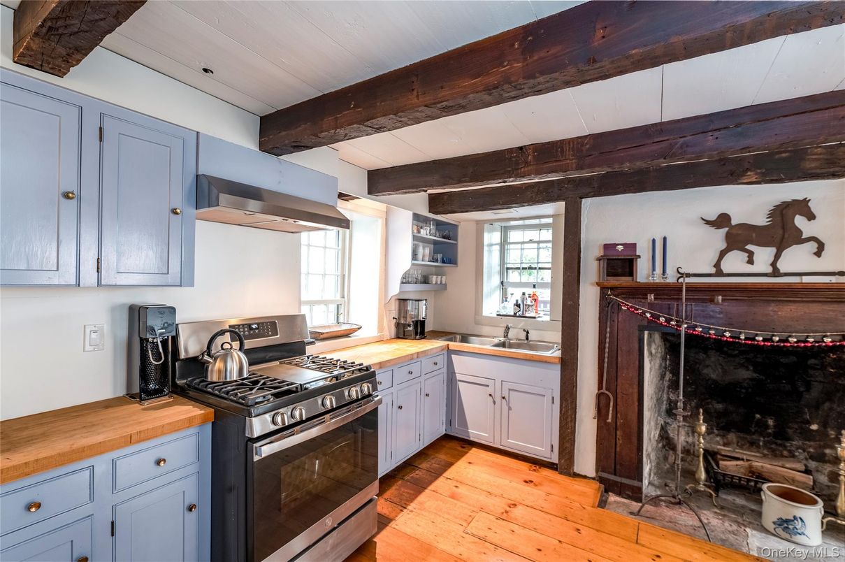 Interior, Kitchen, Wooden Beams, Wood Texture Flooring