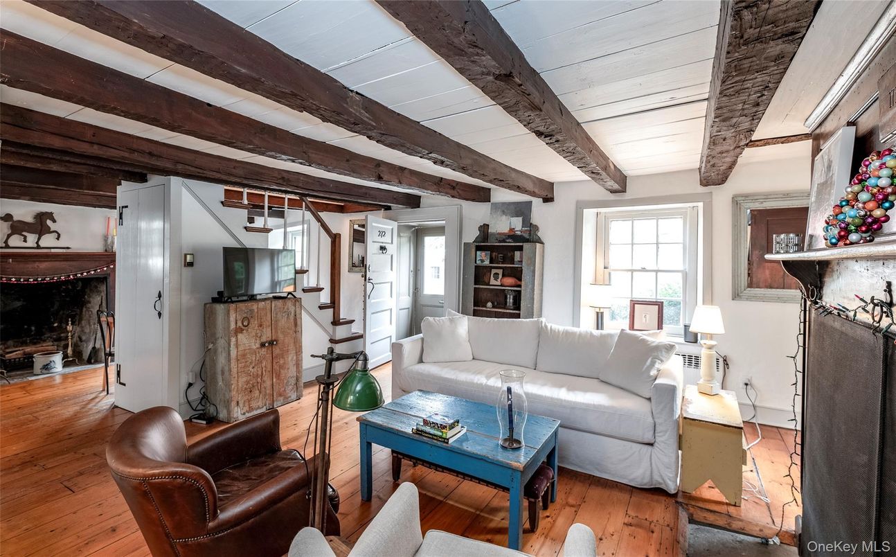 Fireplace, Interior, Living room, Wooden Beams, Wood Texture Flooring