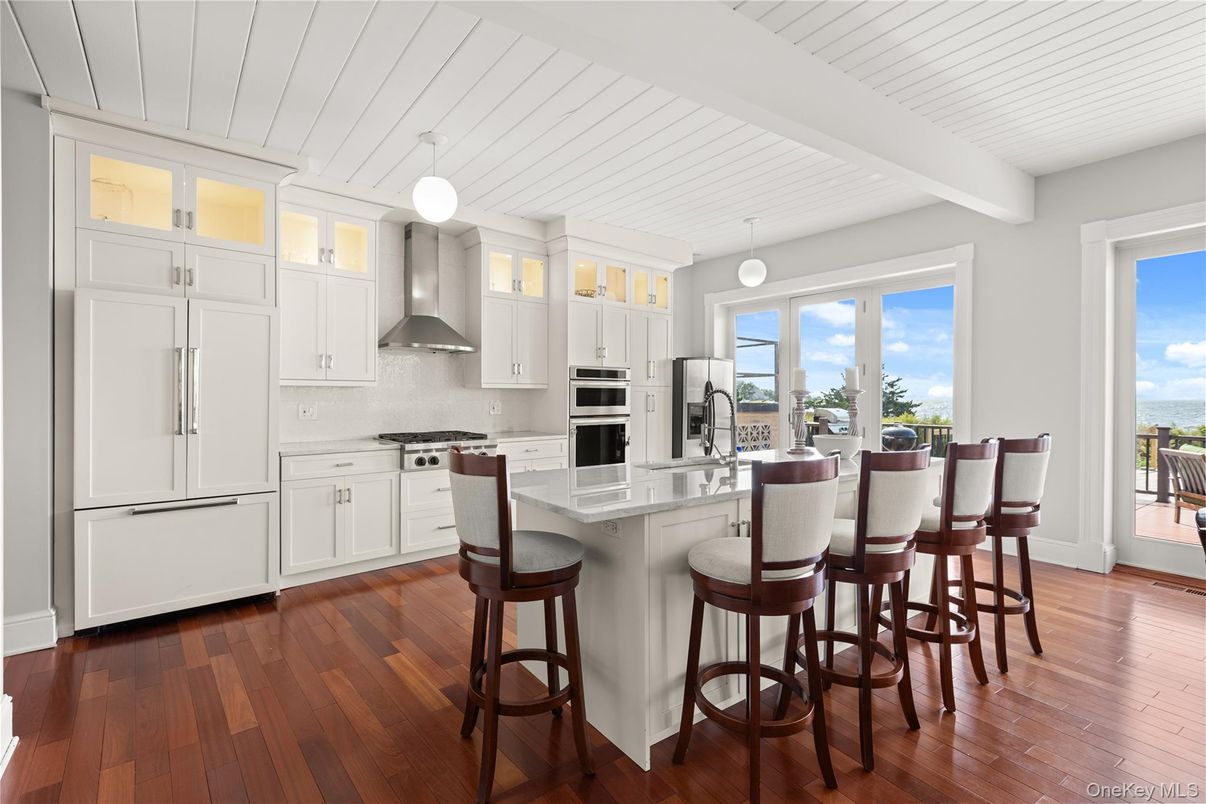 Interior, Kitchen, Pendant Lights, Stainless Steel Appliances, Wood Texture Flooring