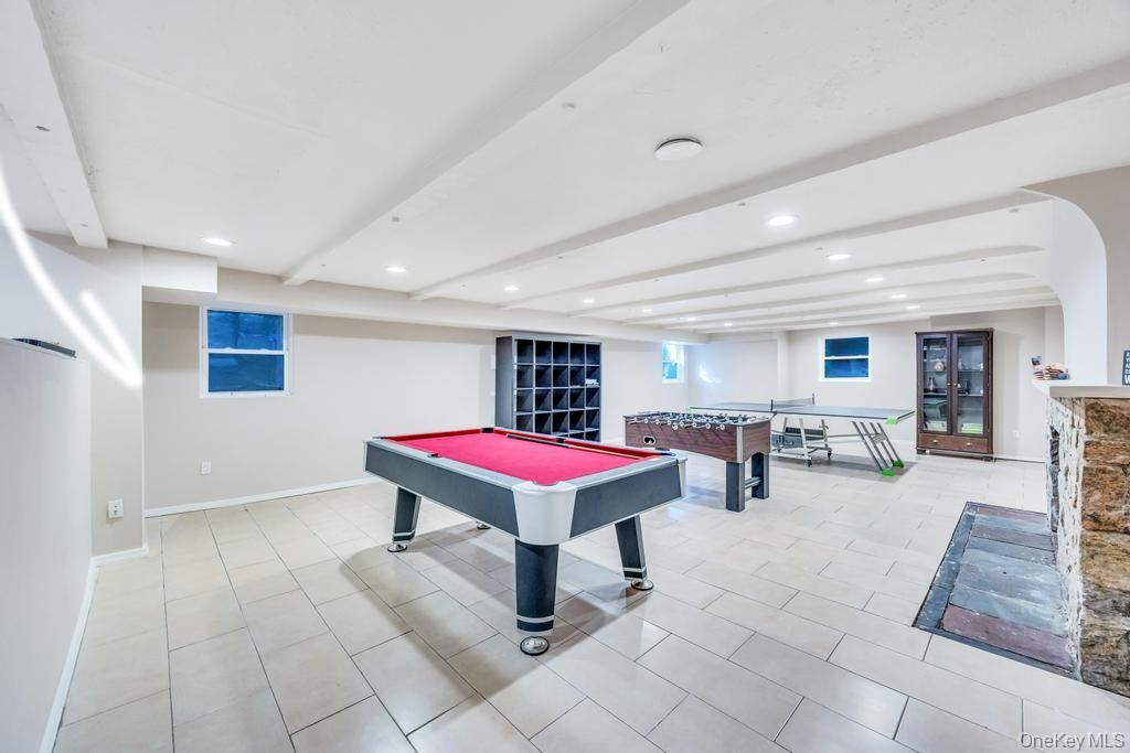 Billiard Table, Fireplace, Game Room, Interior, Recessed Lighting