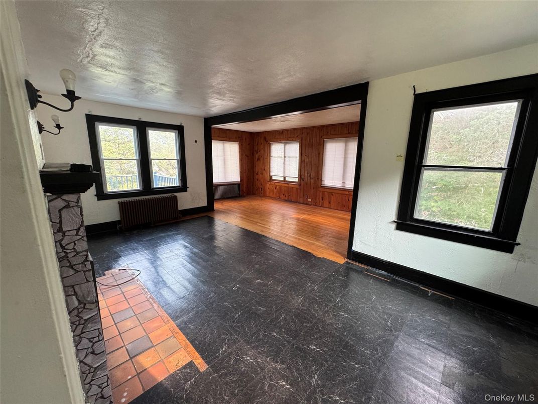 Empty room, Fireplace, Interior, Wood Texture Flooring