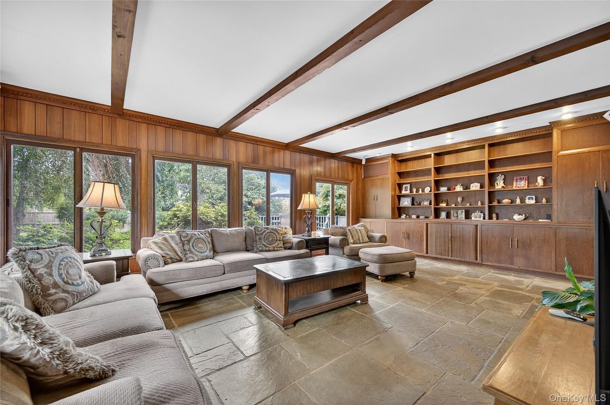 Interior, Living room, Wooden Beams, Wooden Walls