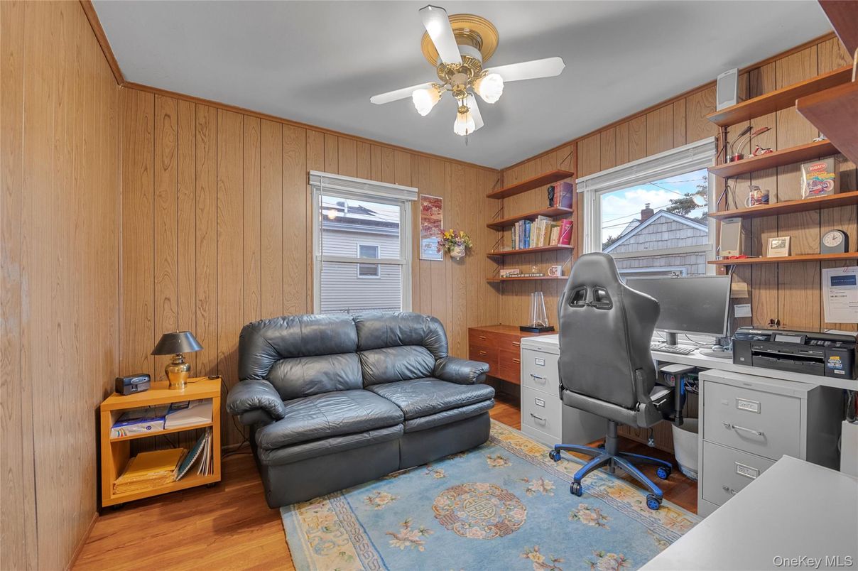 Home Office, Interior, Wood Texture Flooring, Wooden Walls