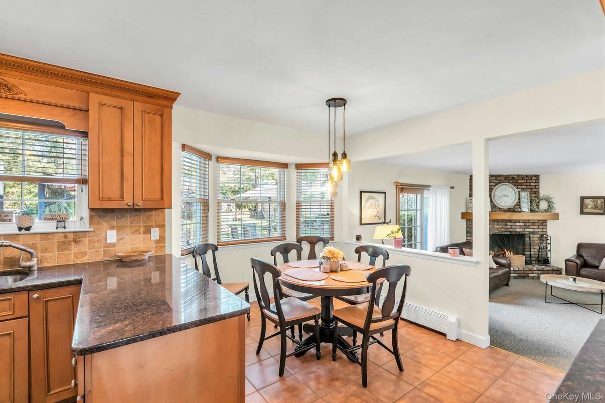 Dining room, Fireplace, Interior, Living room, Pendant Lights