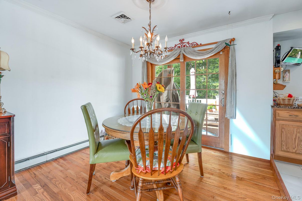 Chandelier, Dining room, Interior, Wood Texture Flooring