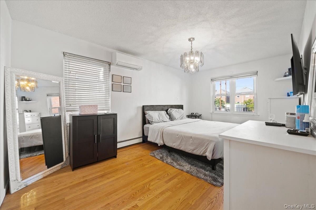 Bedroom, Chandelier, Interior, Wood Texture Flooring