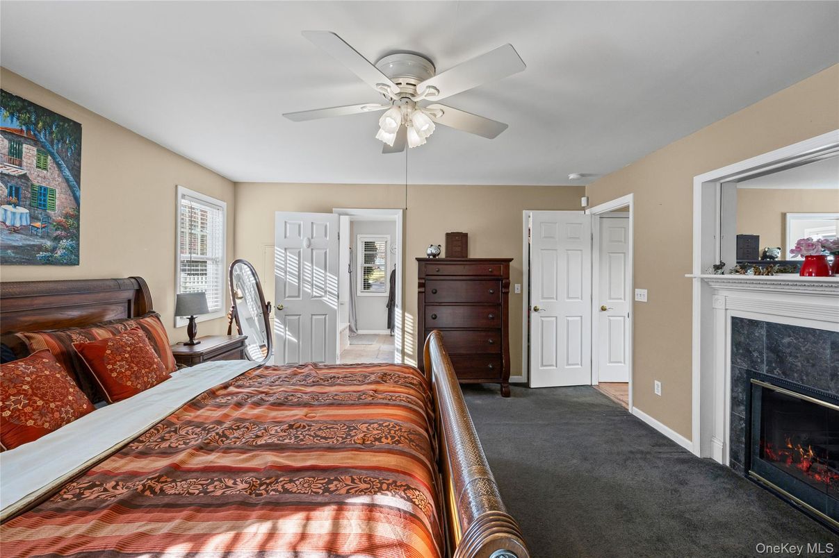 Bedroom, Fireplace, Interior