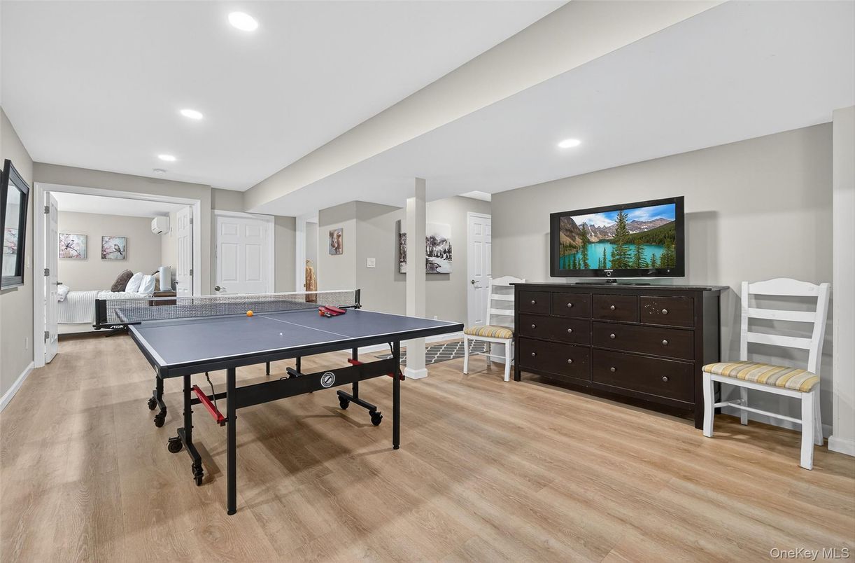 Game Room, Interior, Recessed Lighting, Wood Texture Flooring