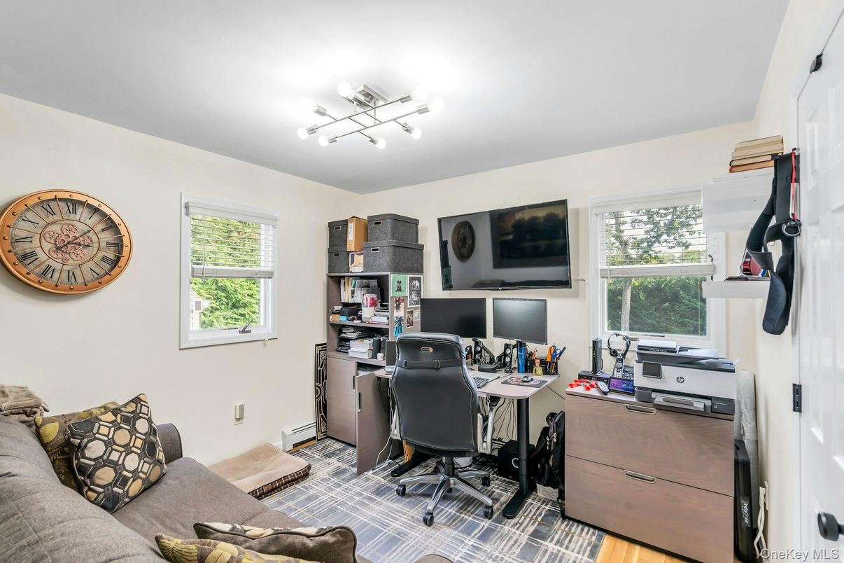 Fitness Equipment, Home Office, Interior, Wood Texture Flooring