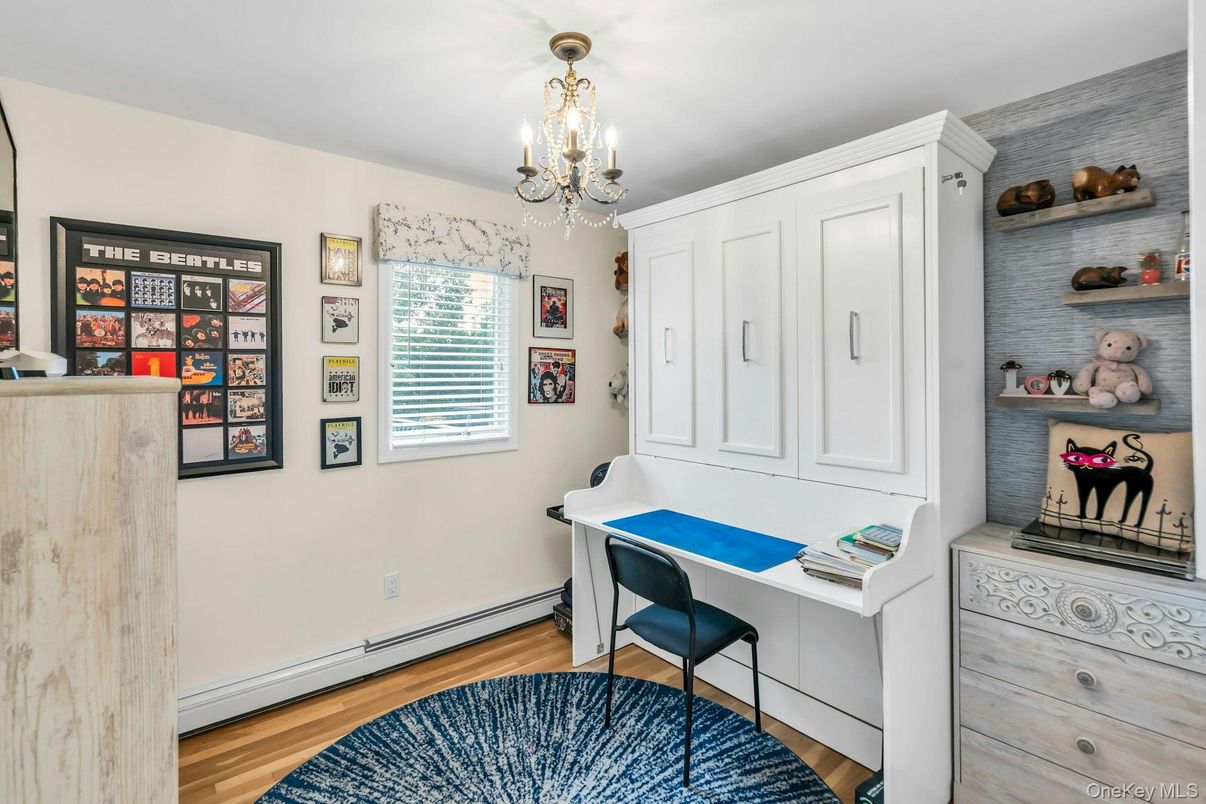 Chandelier, Home Office, Interior, Wood Texture Flooring