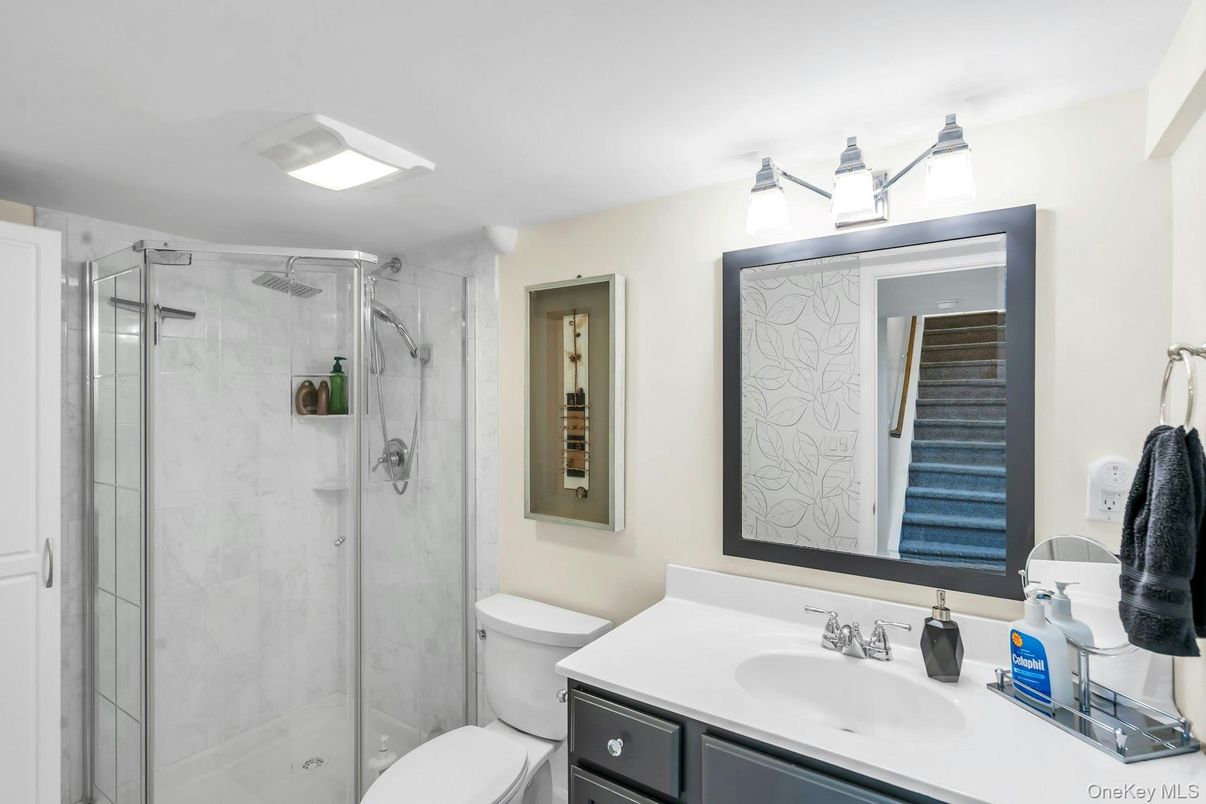 Bathroom, Glass Shower, Interior, Marble Walls