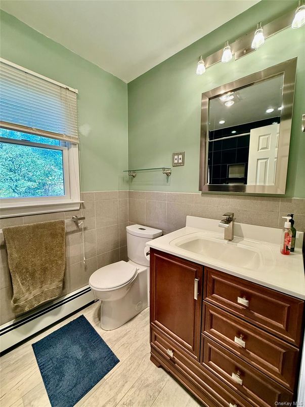 Bathroom, Glass Shower, Interior, Wood Texture Flooring