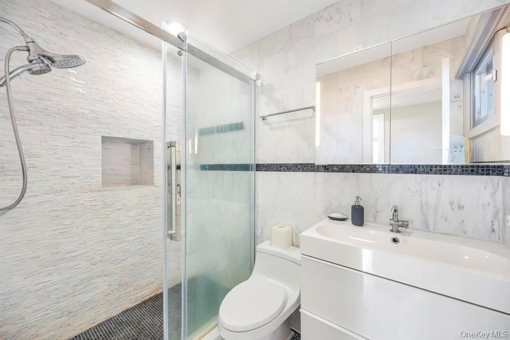 Bathroom, Glass Shower, Interior, Marble Walls