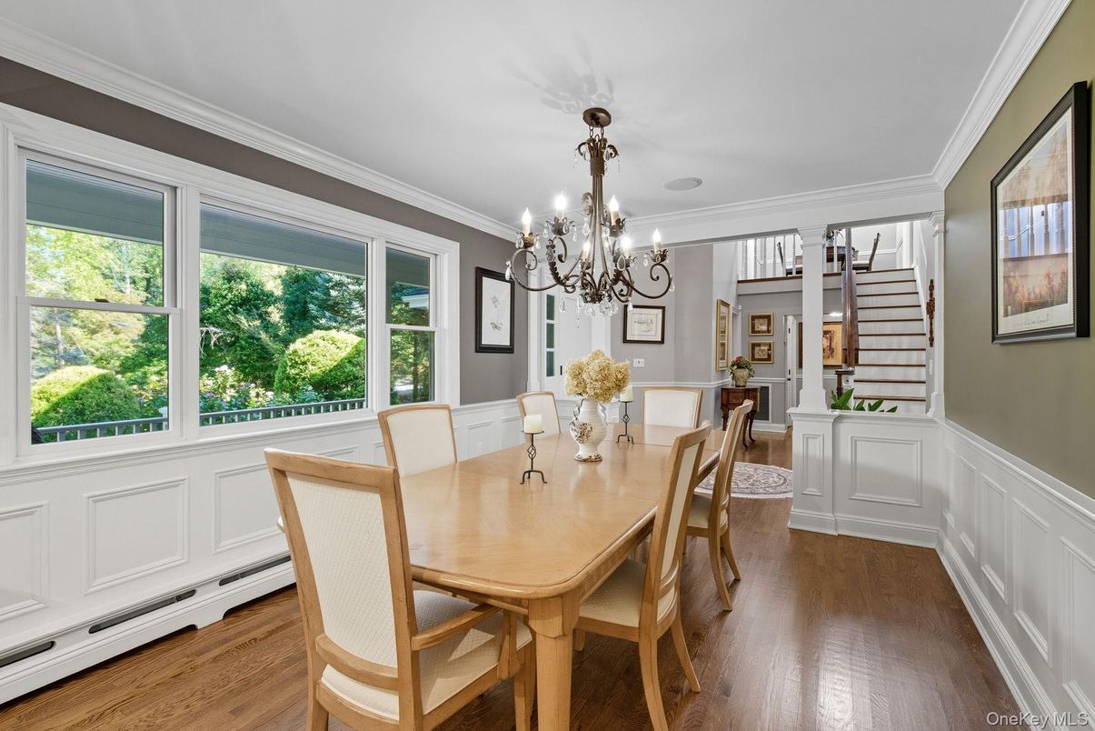 Chandelier, Dining room, Interior, Wood Texture Flooring