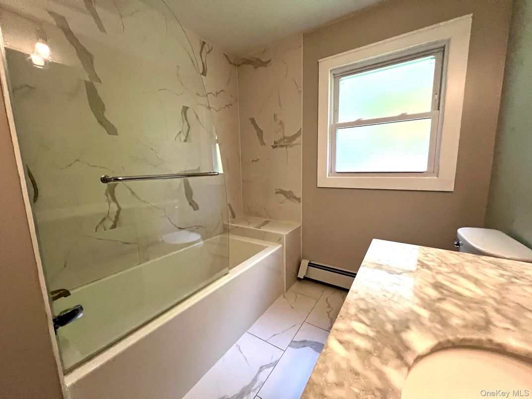 Bathroom, Glass Shower, Interior, Marble Walls