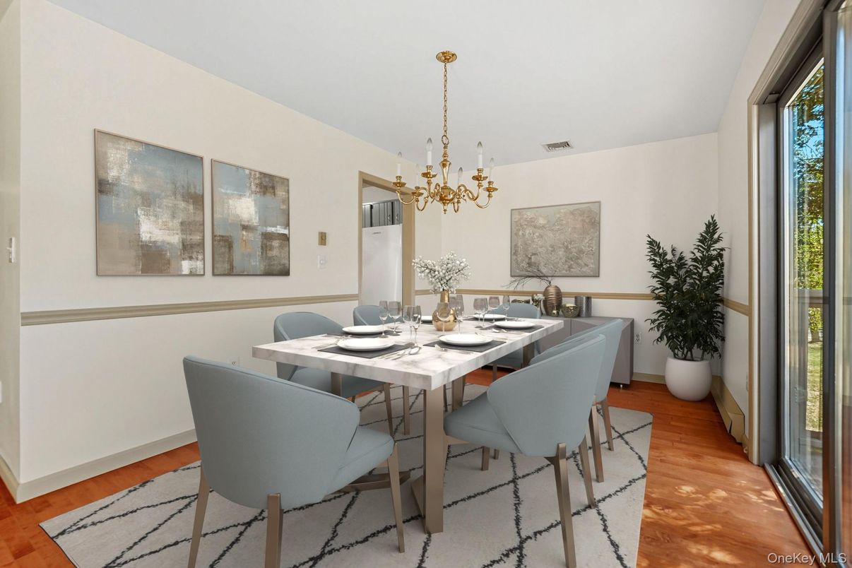 Chandelier, Dining room, Interior, Wood Texture Flooring