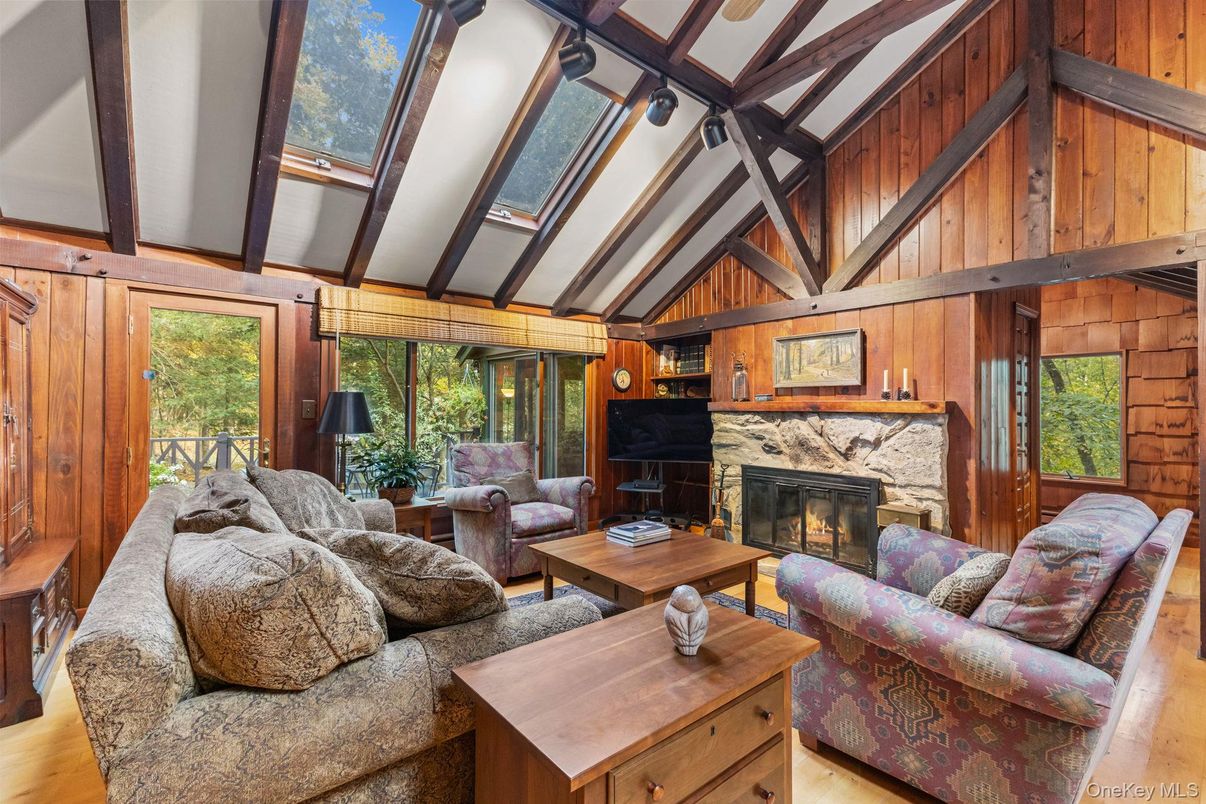 Fireplace, Interior, Living room, Wooden Beams, Wood Texture Flooring, Wooden Walls