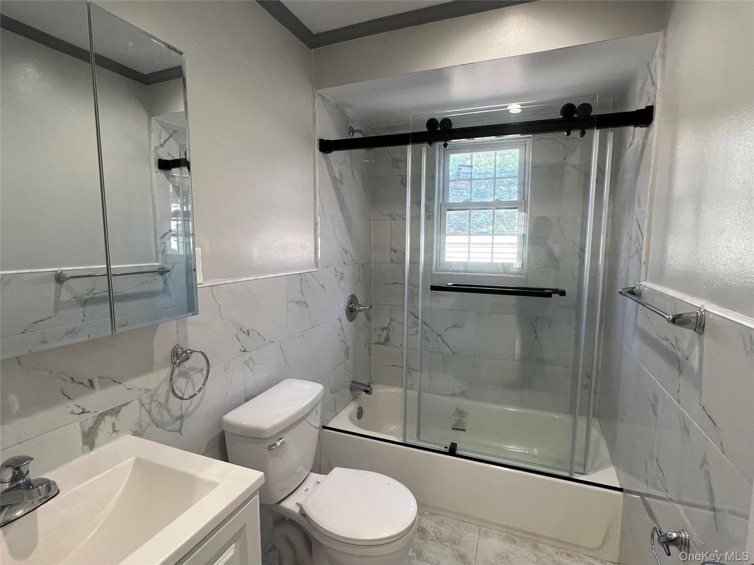 Bathroom, Glass Shower, Interior, Marble Walls