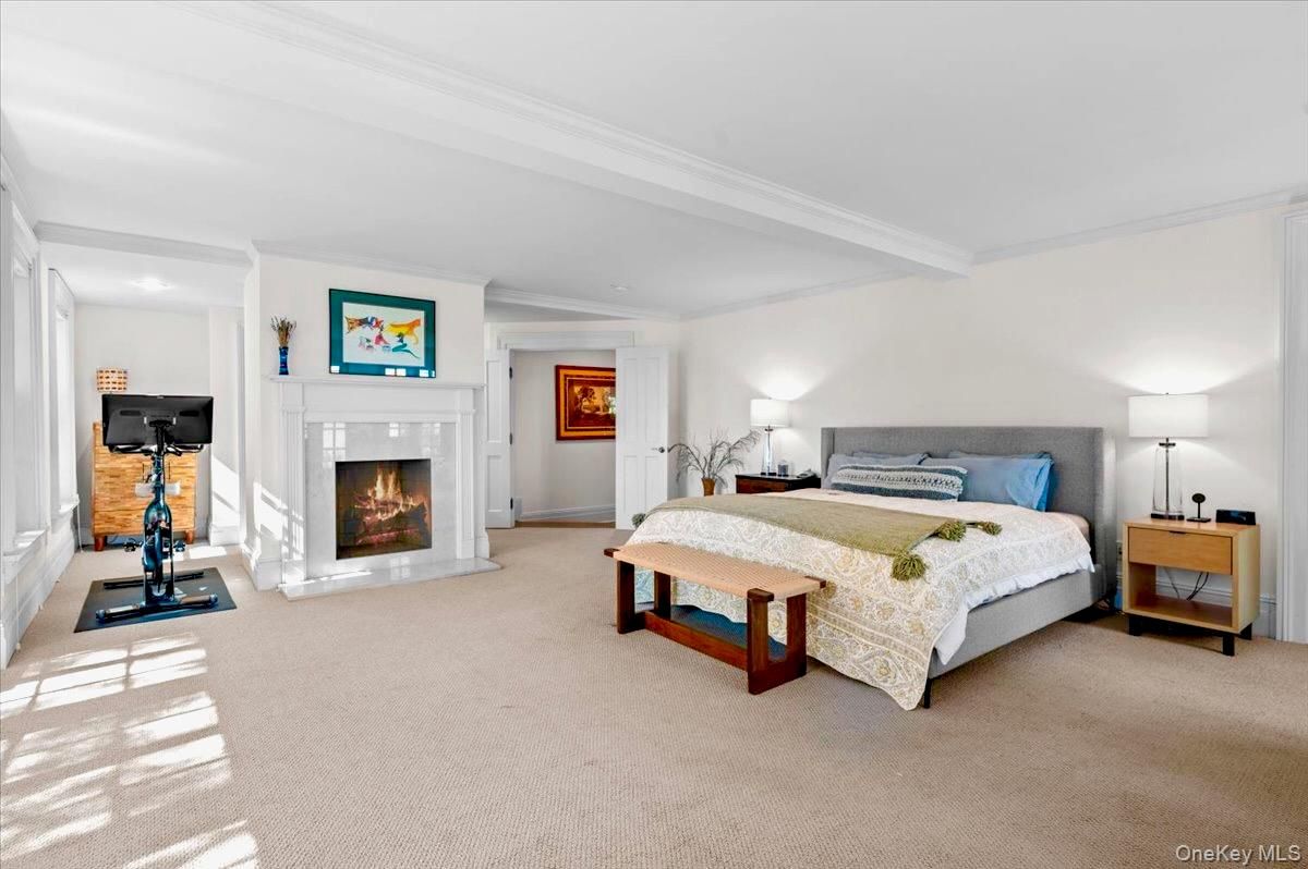 Bedroom, Fireplace, Fitness Equipment, Interior, Recessed Lighting