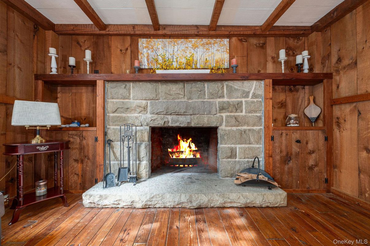 Fireplace, Interior, Wooden Beams, Wood Texture Flooring, Wooden Walls