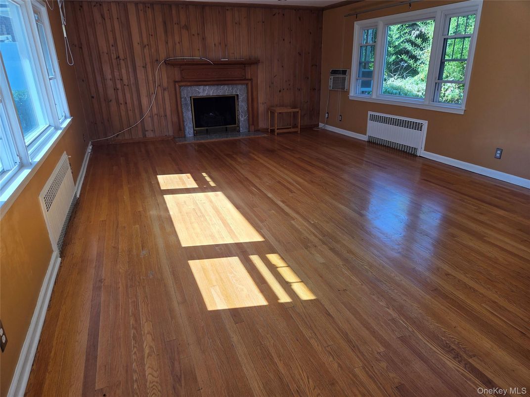 Empty room, Fireplace, Interior, Wood Texture Flooring, Wooden Walls